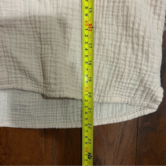 C&C California cotton gauze button down short sleeve blouse light pink size M - Picture 5 of 6